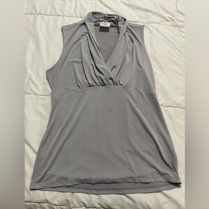 Sleeveless Gray Draped Top
